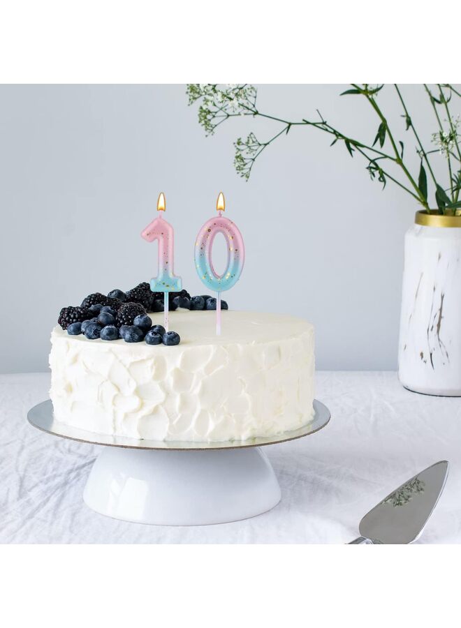 Gradient Birthday Number Letter Candle, Pink Blue Gradient Birthday Candles for Cake Numeral 7 Letter Birthday Candles - Image 5