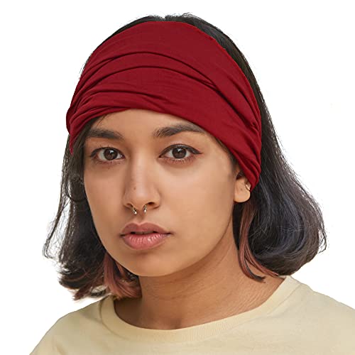 CHARM Red Japanese Bandana Headbands for Men and Women – Comfortable Head Bands with Elastic Secure Snug Fit Ideal Runners Fitness Sports Football Tennis Stylish Lightweight M - Image 1
