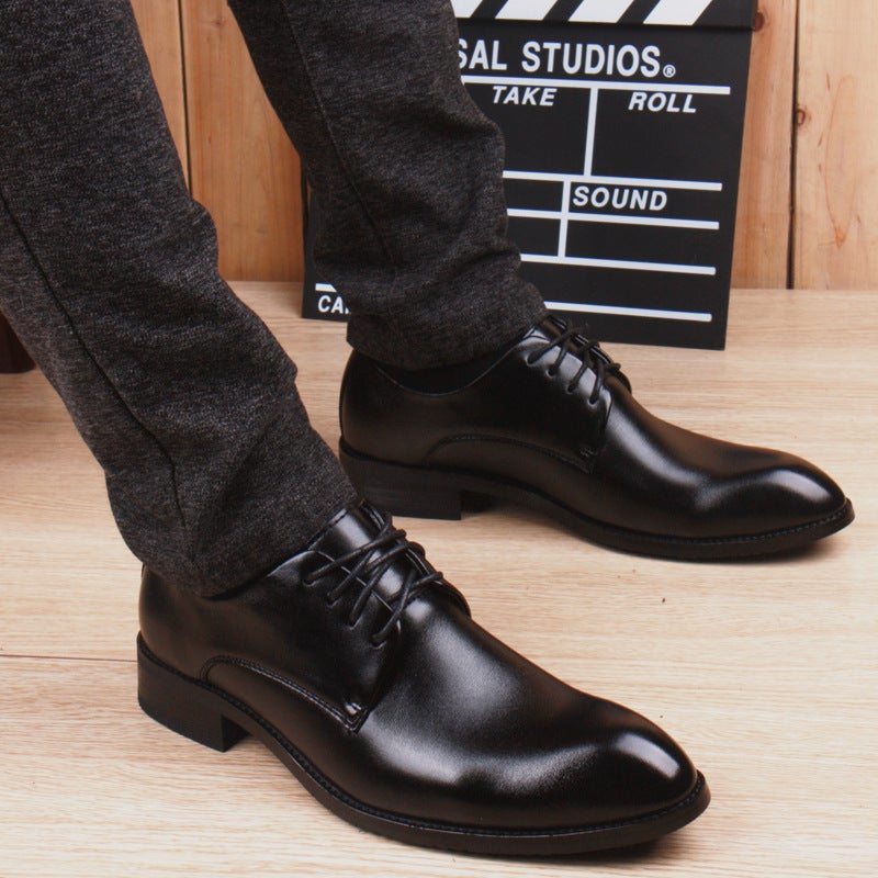 Men'S Shoes 2024 Spring And British Style Black Casual Leather Shoes Men'S Business Formal Work Trendy Shoes - Image 1