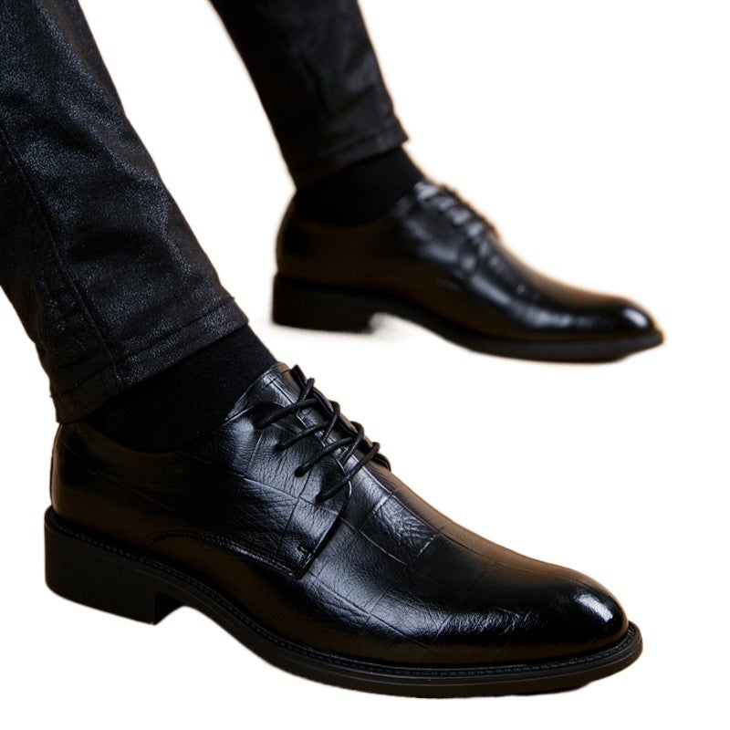 Men'S Shoes 2024 Spring And British Style Black Casual Leather Shoes Men'S Business Formal Work Trendy Shoes - Image 5