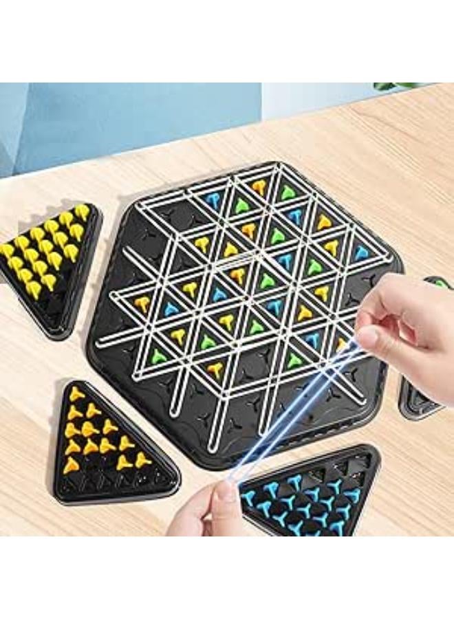Chains Triangle Chess Game, Triangle Chess Board Game, Triggle Game with Rubber Bands, Geometric Che