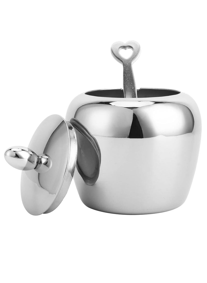 Oasisgalore Stainless Steel Seasoning Containers Set - Sugar, Salt, Pepper, Spice Bowls with Spoon and Lid for Home. - Image 1