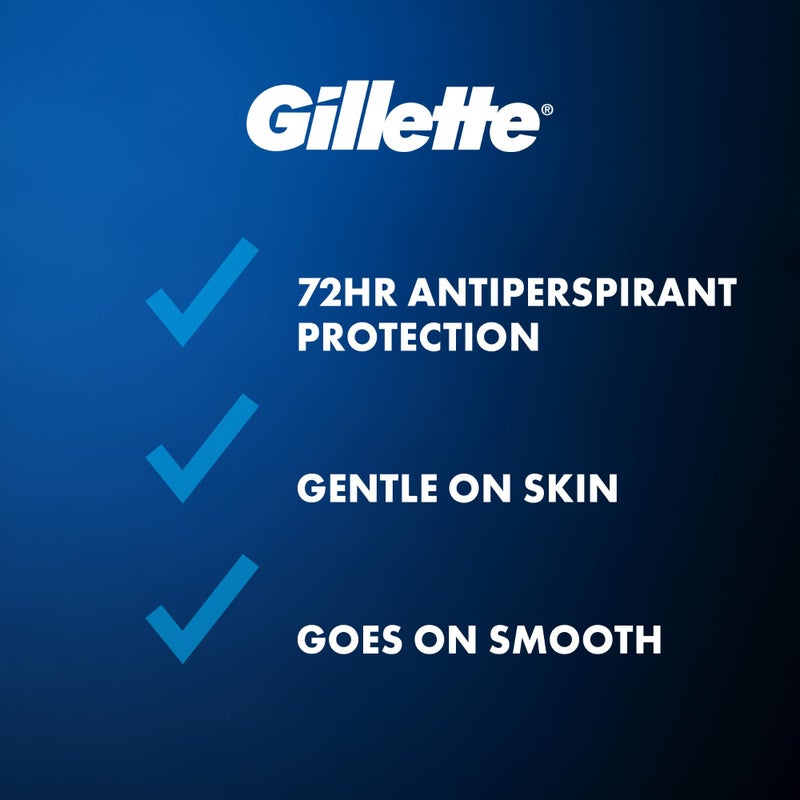 Gillette Clinical Antiperspirant and Deodorant for Men, 72hr Sweat & Odor Protection, Long Lasting Freshness, Anti-White Mark Technology, Soft Solid, Ultimate Fresh Scent, 1.7 oz (Pack of 3) - Image 2