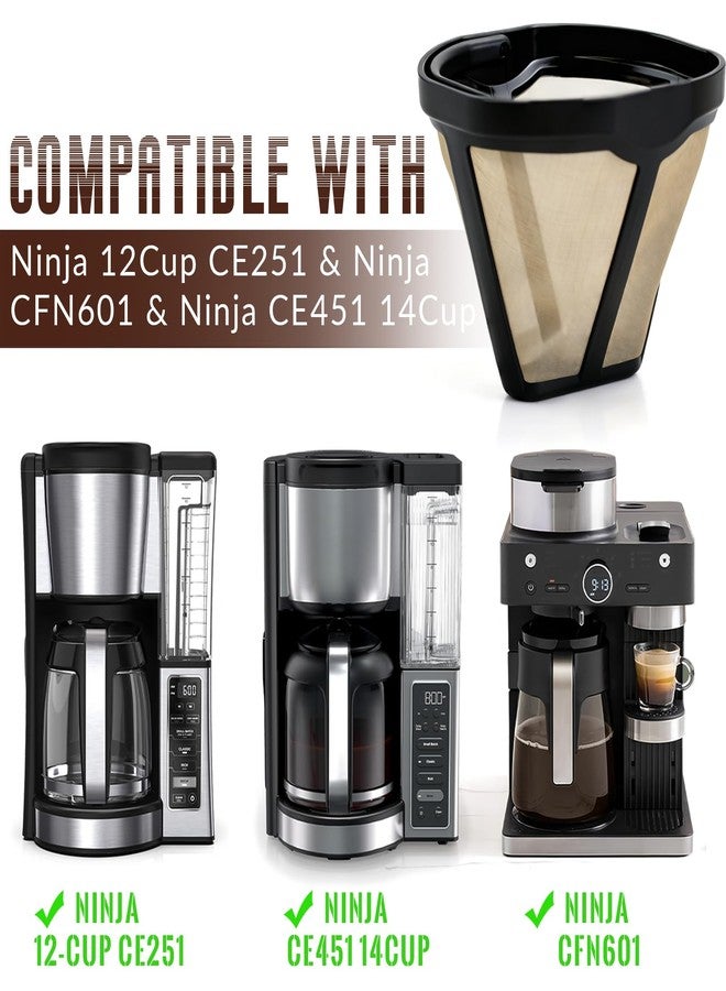 brikinte 2 Pack Reusable Coffee Filters Compatible with Ninja Coffee Maker，Basket Coffee Filters for Ninja CE251 CE451 CFN601 - Image 2