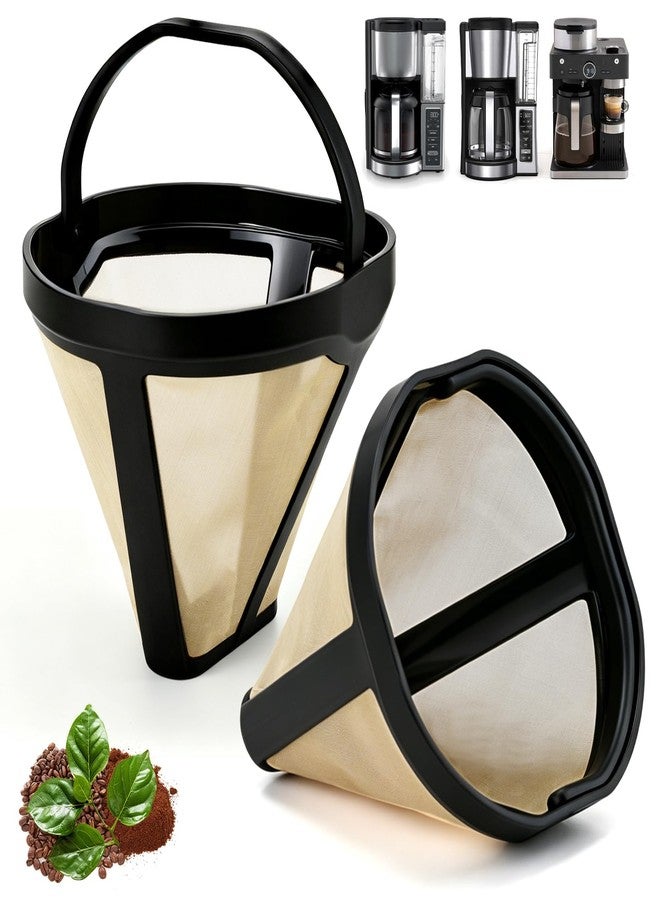 brikinte 2 Pack Reusable Coffee Filters Compatible with Ninja Coffee Maker，Basket Coffee Filters for Ninja CE251 CE451 CFN601 - Image 1