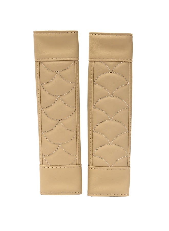 LAWAZIM 2-Piece Seat Belt Cover - Brown - Universal Soft Comfortable Shoulder Strap Harness Pads Cushion for Adults, Leather Seat Belt Protectors for Driving Comfort - Ideal for Cars, SUVs, Daily Use - Image 2