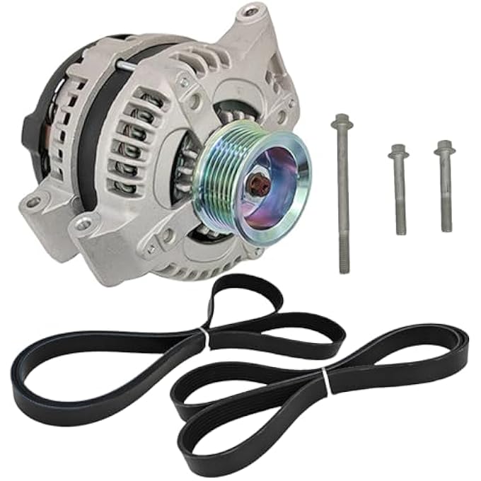 WHEELZEN Alternator Compatible With For Honda Accord L4 2.4L 2003-2007 Replace 31100-RAA-A01 31100RAAA01 With 2 Pcs Belts & 3 Pcs Bolts - Image 1