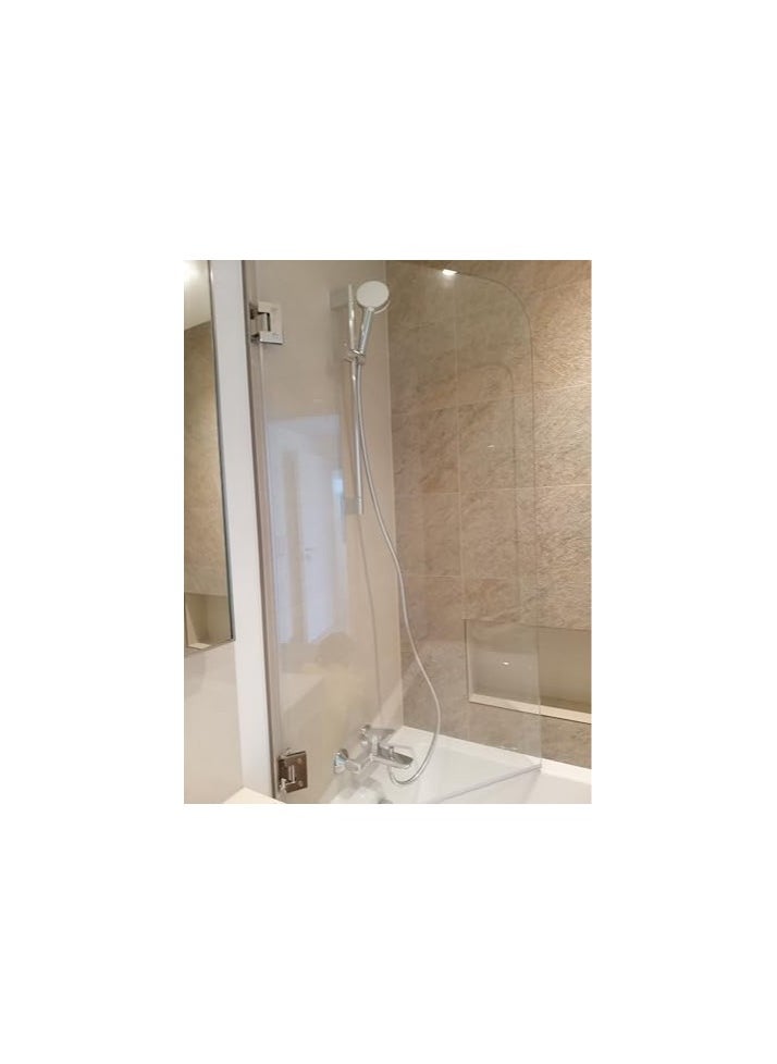 SS SS Tech Bathtub Screen/Shower Door, 8 mm Toughened Clear Glass, Stainless Steel Hinges  - Image 4