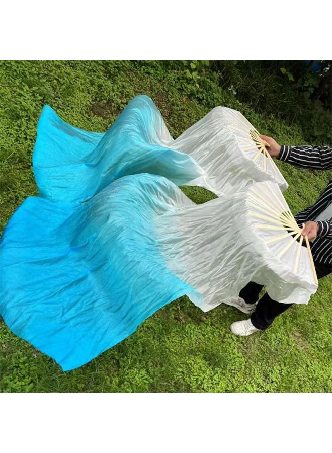 Koi Copy Dance Fan Long Silk Fan Classical Dance Long Fan Black And White Gradient Ink Fan Left Hand Finger Moon Dance Fan
