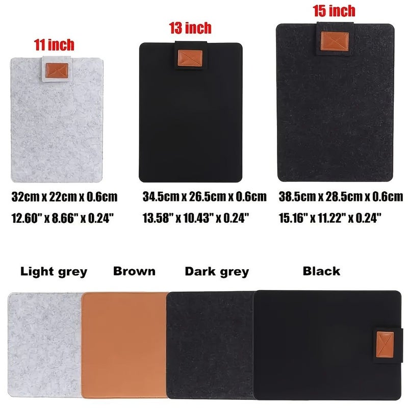 Black Felt Sleeve Ultra Thin Portable Laptop Case Suitable For Most 15 Inches Laptop Tablet Inner Bag - Image 3