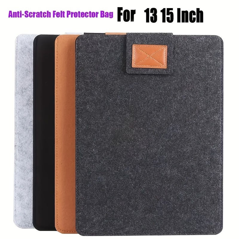 Black Felt Sleeve Ultra Thin Portable Laptop Case Suitable For Most 15 Inches Laptop Tablet Inner Bag - Image 1