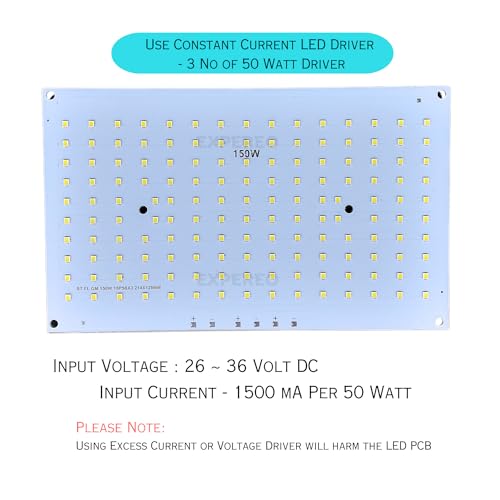 EXPEREO® 150 Watt LED MCPCB || High Lumen LED || 140 Lumen Per Watt - Colour: White - 6500 K || Life Span: 50000 Hrs || PCB Size - 214 x 129 mm - Pack of 1 - Image 4