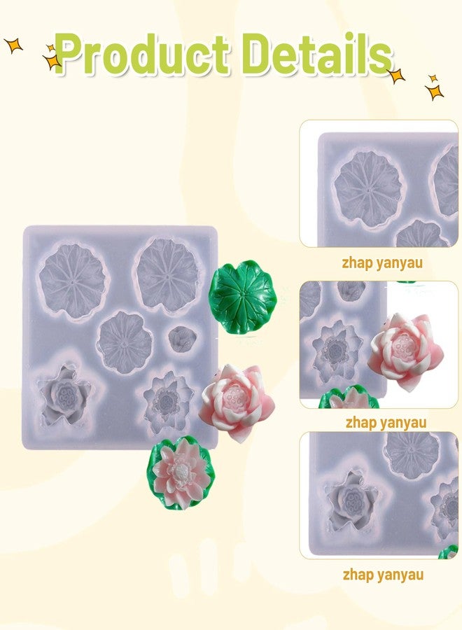 BharatBazaar Candle Mould Silicone, 5-Cavity Lotus Flower Mold for Candle Making, Chocolate Mould Silicone, Reusable Flower Candle Mould for Resin Art, DIY Home Decor - Image 3