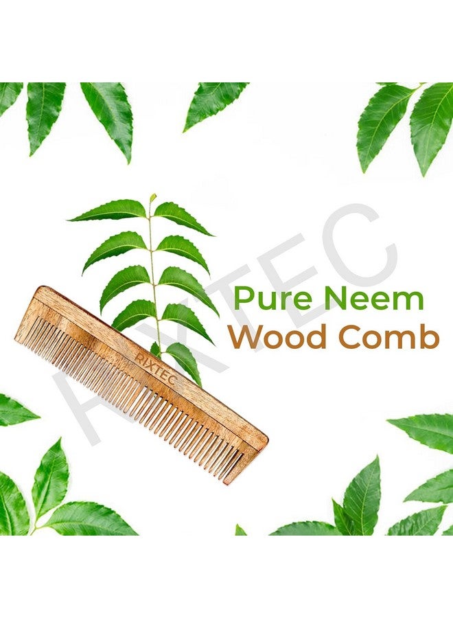 RIXTEC Neem Comb, Wooden Comb | Hair Growth, Hairfall, Dandruff Control | Hair Straightening, Frizz Control | Comb for unisex | - Image 2