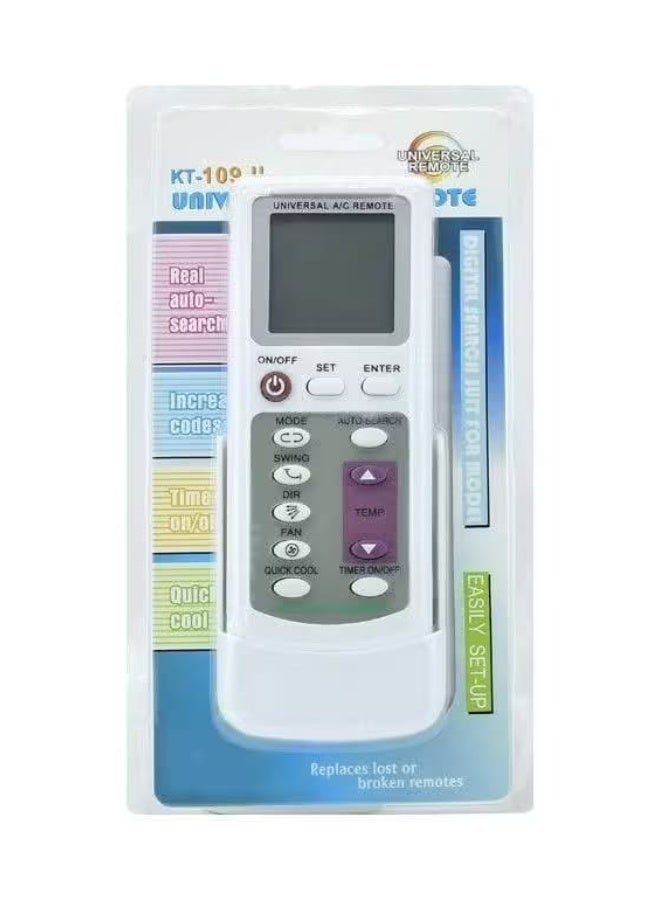 Universal Remote جهاز تحكم عن بعد عالمي للمكيف KT-109 II – جهاز بديل سهل الإعداد لمعظم أجهزة التكييف والمكيفات المنفصلة | تحكم سريع في التبريد | شاشة LCD | للاستخدام المنزلي والمكتبي - Image 4