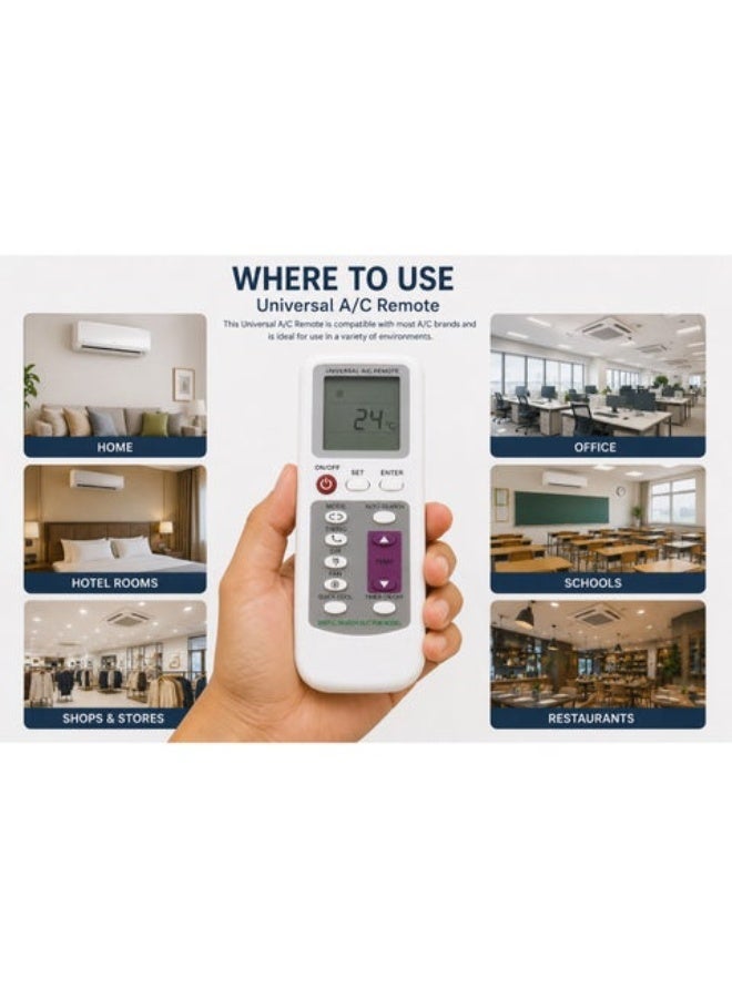 Universal Remote جهاز تحكم عن بعد عالمي للمكيف KT-109 II – جهاز بديل سهل الإعداد لمعظم أجهزة التكييف والمكيفات المنفصلة | تحكم سريع في التبريد | شاشة LCD | للاستخدام المنزلي والمكتبي - Image 3