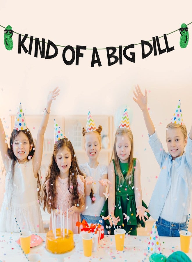Balterever Pickle Birthday Party Decorations Glitter Kind of a Big Dill Banner Cucumber Pickle Birthday Supplies Fruit Funny Cucumber Party Supplies - Image 2