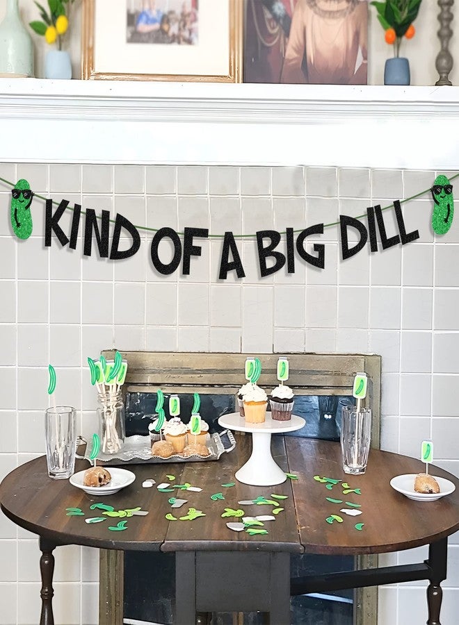 Balterever Pickle Birthday Party Decorations Glitter Kind of a Big Dill Banner Cucumber Pickle Birthday Supplies Fruit Funny Cucumber Party Supplies - Image 3