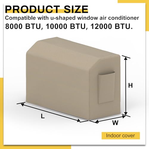 Powrocket Indoor Air Conditioner Cover for UShape Window AC UnitsWindproof Design for Inside AC Unit All Side CoveredBlock Cold Air and DustWinter Window Air Conditioner Cover Indoor - Image 3