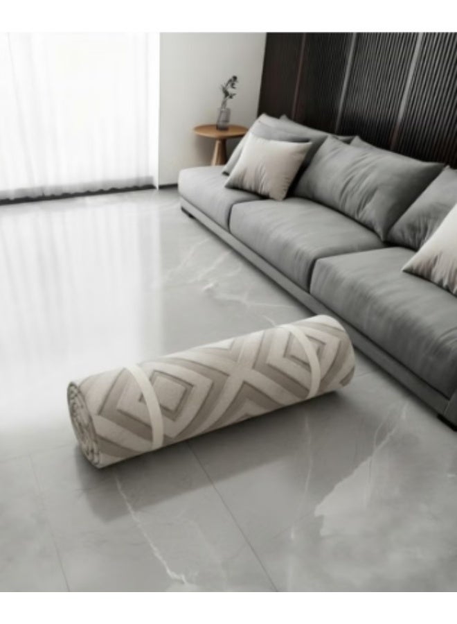 Luxury rug measuring 280x180 cm - Soft, embossed geometric pattern rug and mat. Modern rug for majlis, living rooms, and salons. High-quality luxury floor decor for homes, apartments, and villas. - Image 4