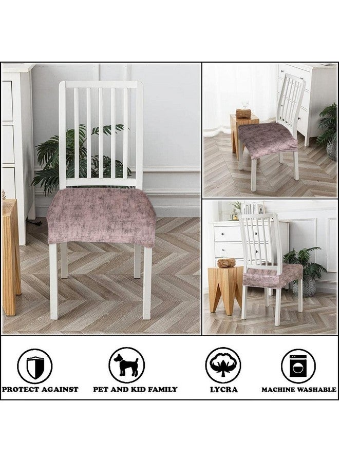 FABANE Spandex Universal Size Dining Chair Seat Cover Set Of 4 Seater Pcs Are Easily Washable Strechable And Comfortable For Dining Room Home Decor Slip Cover (Texture Brown) - Image 3