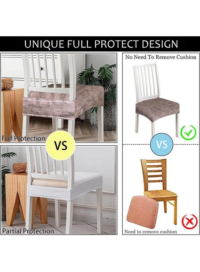 FABANE Spandex Universal Size Dining Chair Seat Cover Set Of 4 Seater Pcs Are Easily Washable Strechable And Comfortable For Dining Room Home Decor Slip Cover (Texture Brown) - Image 5