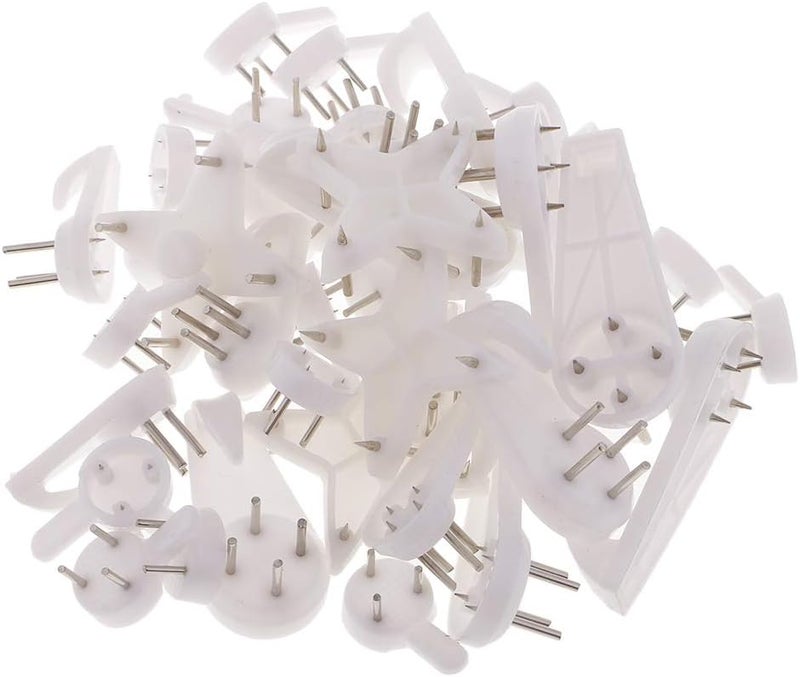 klarako Large Small Mixed White Plastic Non Trace Hardwall Drywall Picture Hanger Hook  Pack of 40 22mm  43mm - Image 4