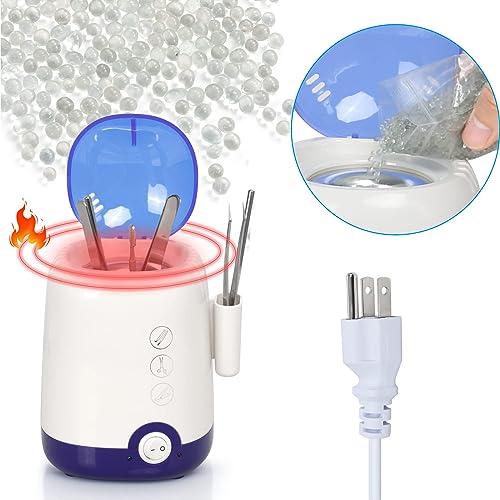 GoLashFun Nail Tool Sterilizer Machine,High Temperature Sterilization Nail Tool Cleaning Pot for Manicure Nail Salon Nipper Hair Cutting Scissors Cleaning Equipment (Blue with Storage Container) - Image 5