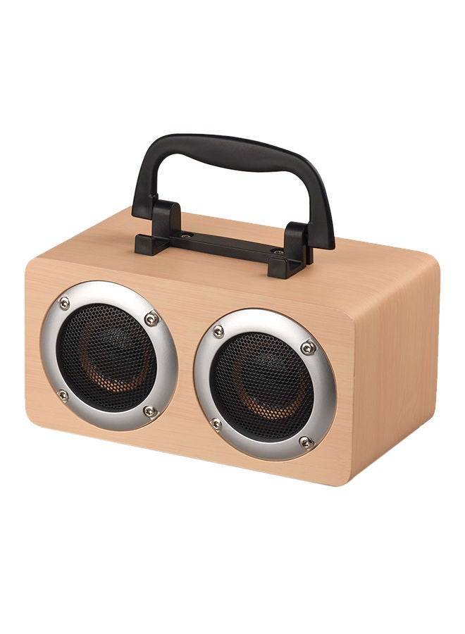 NIBEMINENT Portable Bluetooth Speaker Wooden Player Built-in Battery with TF Audio Soundbar 17.20 x 11.00 11.50centimeter Beige  - Image 1