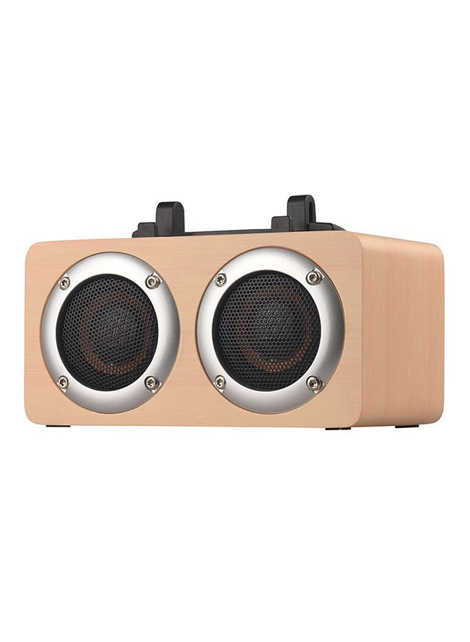 NIBEMINENT Portable Bluetooth Speaker Wooden Player Built-in Battery with TF Audio Soundbar 17.20 x 11.00 11.50centimeter Beige  - Image 2
