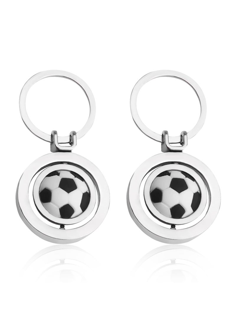 SUNSAR 2Pcs Rotation Football Keychain Mini Soccer Keychain Fashion Gift Sport Key Chains Creative Gift Party Favors - Image 1