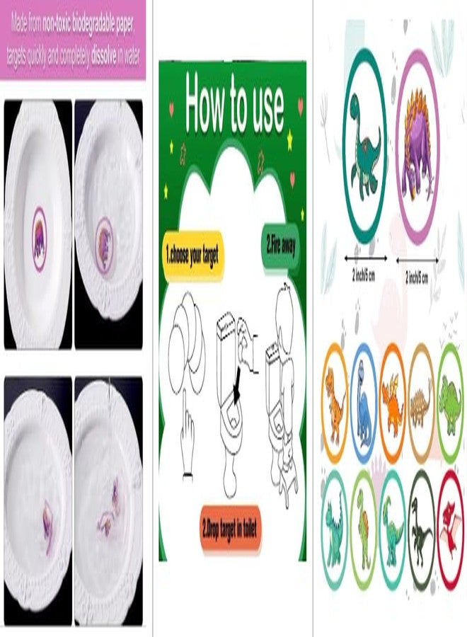 NURTUREBLOOM 100% Dissolvable Potty Training Target Stickers for Toddlers, Boy or Girl, 9+ Months, 1 Pack of 50 Stickers, Dinosaur Design, Biodegradable - Image 3