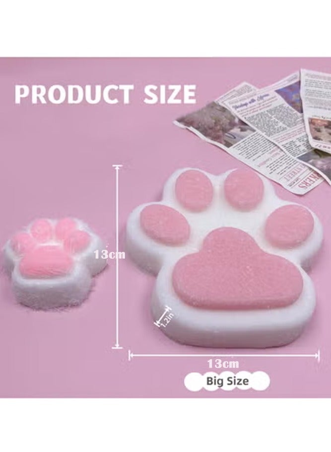 بيبي لاند لعبة إسفنجية على شكل مخلب قطة كبيرة مقاس 13 سم × 13 سم، إسفنجية كبيرة الحجم للعائلة، إسفنجية لطيفة وناعمة من السيليكون على شكل مخلب قطة كبيرة، ألعاب حسية لتخفيف التوتر هدايا للبالغين والأطفال - Image 2