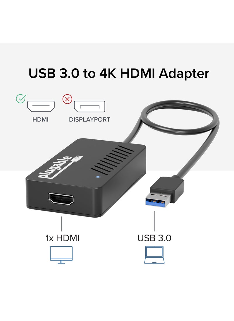 Plugable Plugable USB 3.0 to HDMI 4K DisplayLink Video Graphics Adapter for Multiple Monitors up to 3840x2160 Supports Windows, Mac, and ChromeOS  - Image 2