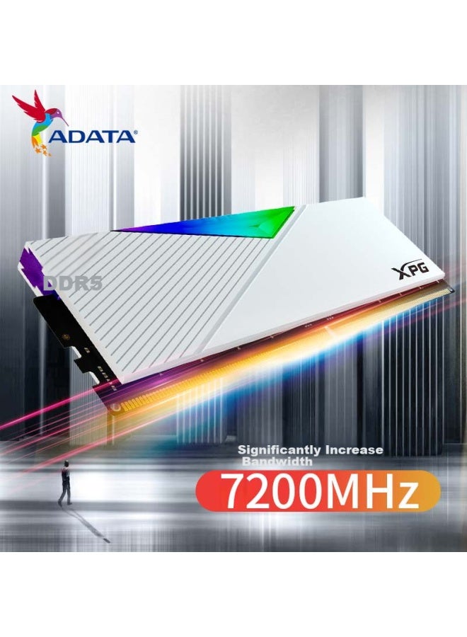 ADATA أداتا لونغياو 64 جيجابايت DDR5 6400 CL32 توقيت، شرائح Hynix A، ذاكرة رام RGB للألعاب، XPG D500G، أبيض لامع - Image 2