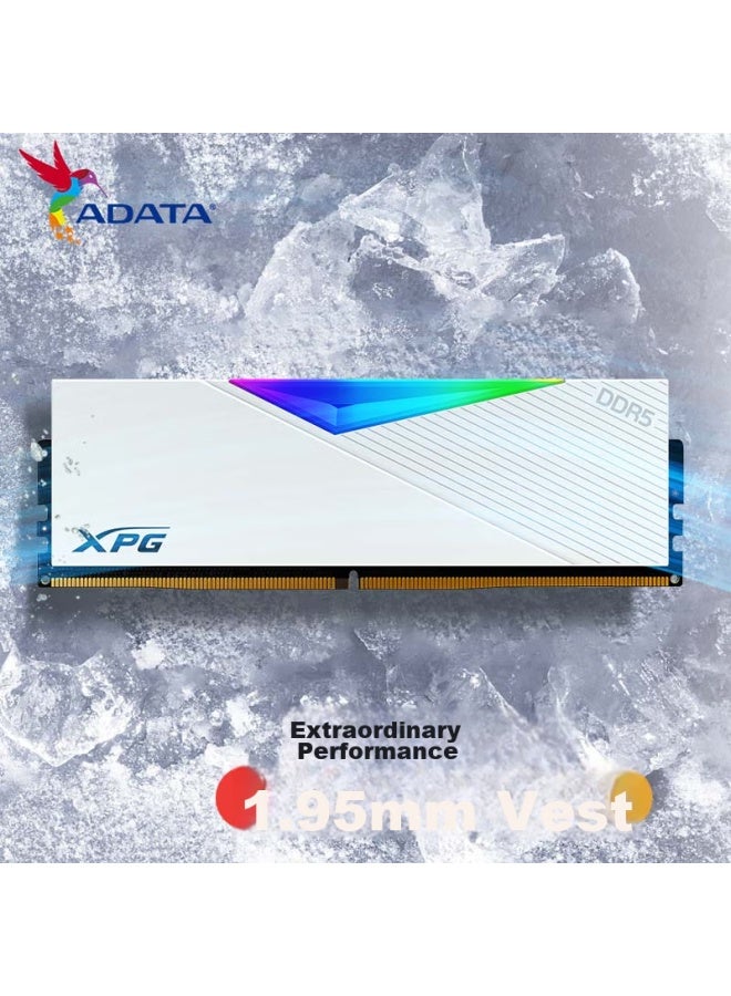 ADATA أداتا لونغياو 64 جيجابايت DDR5 6400 CL32 توقيت، شرائح Hynix A، ذاكرة رام RGB للألعاب، XPG D500G، أبيض لامع - Image 4