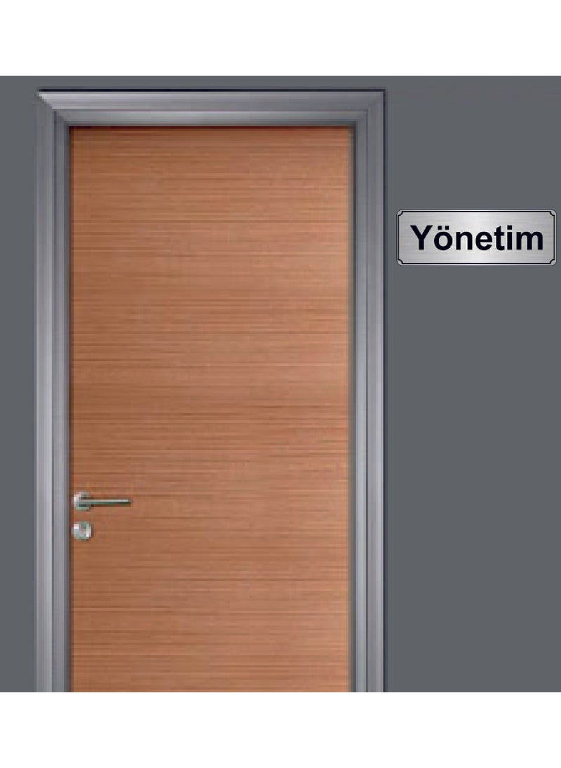 Hediyelikevi Silver Color 10 x 20 cm Metal Direction Sign with Management Writing  - Image 2