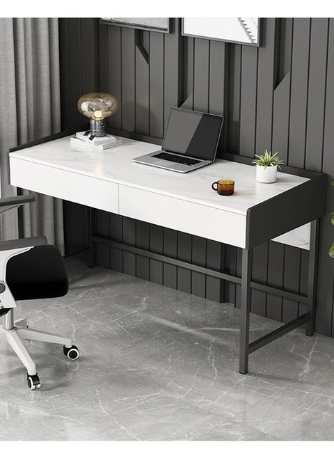 Vanity table, Marble Texture Desk With Double Drawers 80*40*80cm