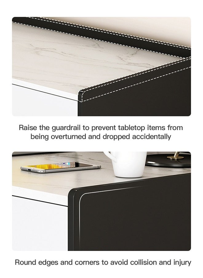 Sharpdo Vanity table, Marble Texture Desk With Double Drawers 80*40*80cm  - Image 2