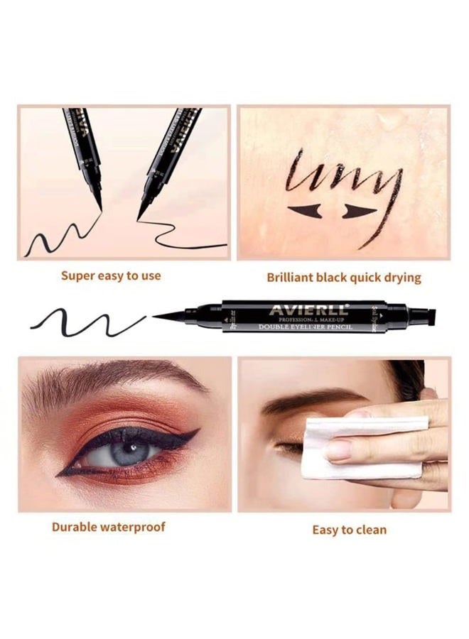 Avierll Winged Eyeliner Stamp-2 Pens, Smudge Proof Waterproof Long Lasting quick flick wingliner, Vamp Style Wing Eye Liner Pen Black (Left and Right) - Image 3