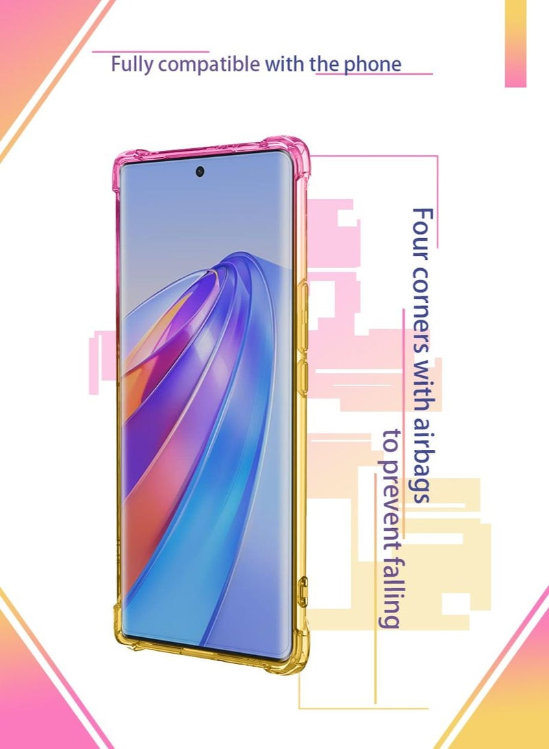 Honor X9a 5G / Honor Magic5 Lite 5G Case Slim Shock Absorption Flexible TPU Soft Edge Bumper with Reinforced Corners Multicolor Gradient Protective Cover - Image 2