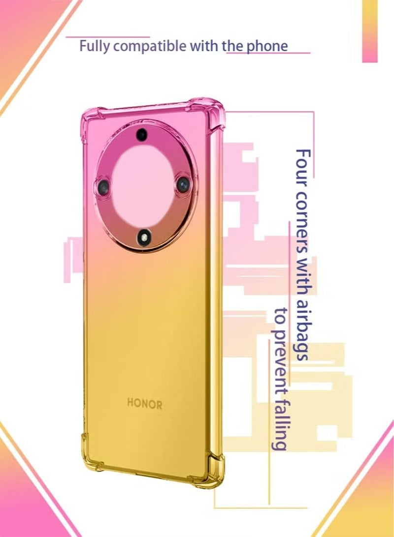 Honor X9a 5G / Honor Magic5 Lite 5G Case Slim Shock Absorption Flexible TPU Soft Edge Bumper with Reinforced Corners Multicolor Gradient Protective Cover - Image 3