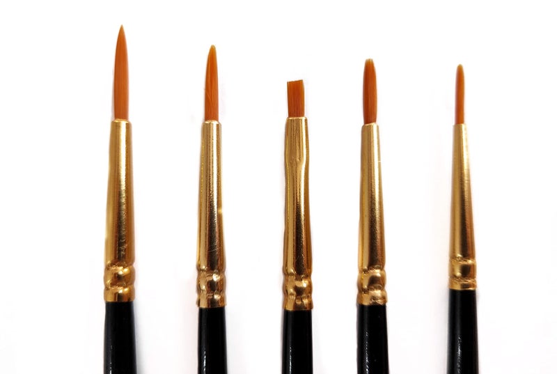 Definite Art Cruelty Free Synthetic Nylon Paint Brushes in Zippered Pouch Combo of Round, Flat, Fan, Liner, Fine, Filbert and Angular (Pink Pouch) - Image 5