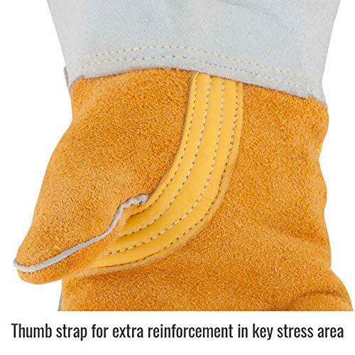 BLACK STALLION Revco 850M Flame Resistant Nomex Lined Elkskin Stick Welding Gloves M - Image 2