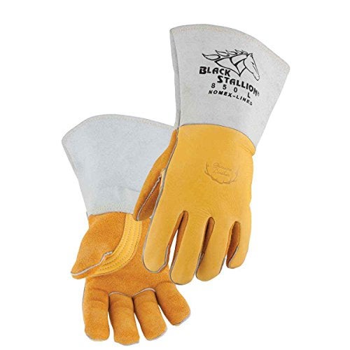 BLACK STALLION Revco 850M Flame Resistant Nomex Lined Elkskin Stick Welding Gloves M - Image 5
