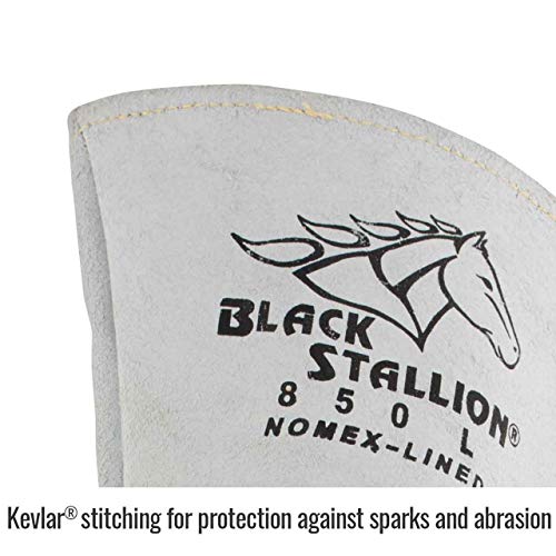 BLACK STALLION Revco 850M Flame Resistant Nomex Lined Elkskin Stick Welding Gloves M - Image 3