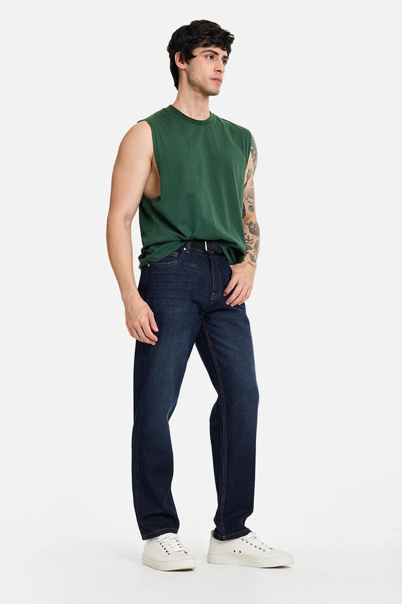 SNITCH Indigo Solid Relaxed Casual Jeans