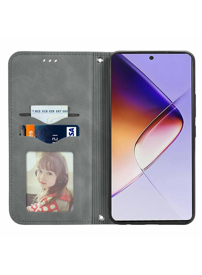 زبون جراب هاتف Infinix Note 40 بتصميم كلاسيكي من الجلد مع غطاء مغناطيسي قابل للطي - Image 3