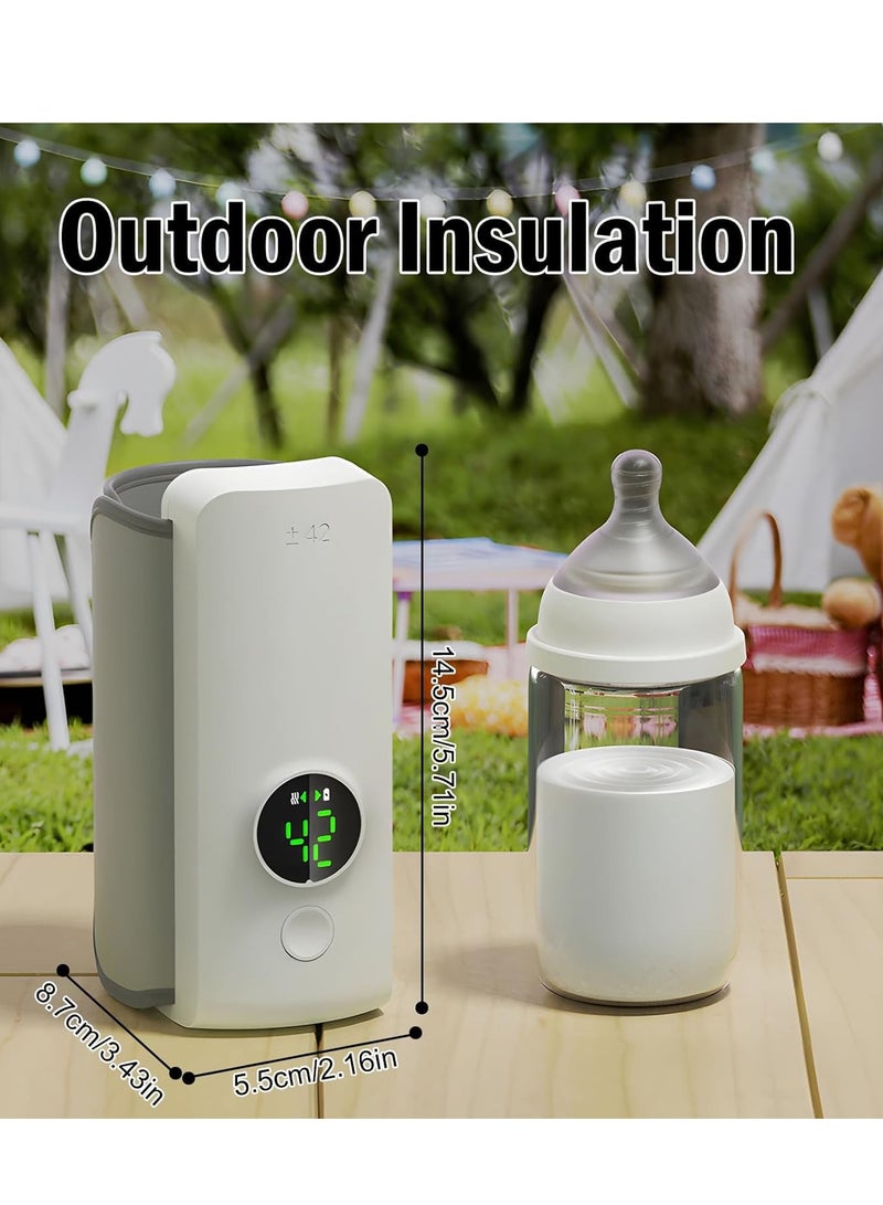 عام سخان زجاجات محمول للسفر، تسخين سريع، سخان زجاجات للسفر مع شاشة عرض درجة الحرارة المدعومة بالبطارية - Image 5
