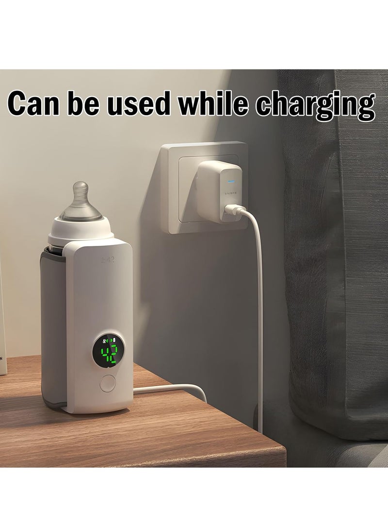 عام سخان زجاجات محمول للسفر، تسخين سريع، سخان زجاجات للسفر مع شاشة عرض درجة الحرارة المدعومة بالبطارية - Image 4